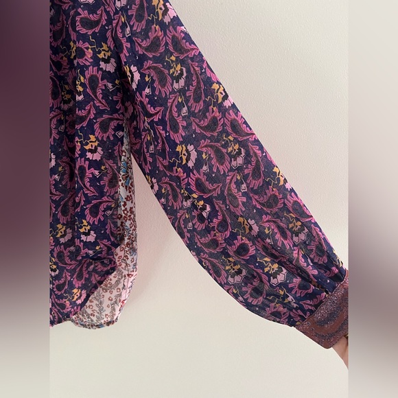 Free People - Dani Blouse Dark Combo - Size Small - Picture 5 of 9